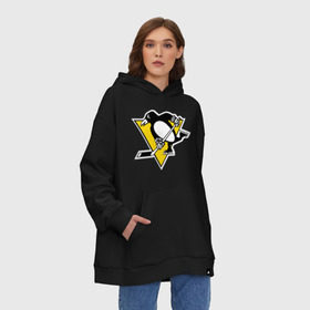 Худи SuperOversize хлопок с принтом Pittsburgh Penguins Malkin 71 , 70% хлопок, 30% полиэстер, мягкий начес внутри | карман-кенгуру, эластичная резинка на манжетах и по нижней кромке, двухслойный капюшон
 | malkin | nhl | pittsburgh penguins | малкин | нхл | питсбург | хоккейный клуб