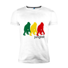 Мужская футболка премиум с принтом Junglist - обезьяны , 92% хлопок, 8% лайкра | приталенный силуэт, круглый вырез ворота, длина до линии бедра, короткий рукав | junglist | джанглисты | обезьяны