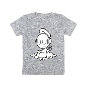 Детская футболка хлопок с принтом Ангел в наушниках , 100% хлопок | круглый вырез горловины, полуприлегающий силуэт, длина до линии бедер | club | dj | ангел | диджей | клуб | наушники