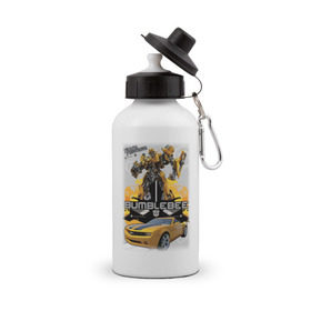 Бутылка спортивная с принтом Bumblebee , металл | емкость — 500 мл, в комплекте две пластиковые крышки и карабин для крепления | Тематика изображения на принте: bumblebee | transformers | трансформеры