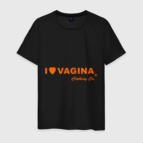 Мужская футболка хлопок с принтом I love vagina , 100% хлопок | прямой крой, круглый вырез горловины, длина до линии бедер, слегка спущенное плечо. | Тематика изображения на принте: девушки | отношения