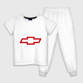 Детская пижама хлопок с принтом Chevrolett Logo , 100% хлопок |  брюки и футболка прямого кроя, без карманов, на брюках мягкая резинка на поясе и по низу штанин
 | chevrolett | авто | автомобили | автомобиль | бренд | бренды | логотип | шевроле