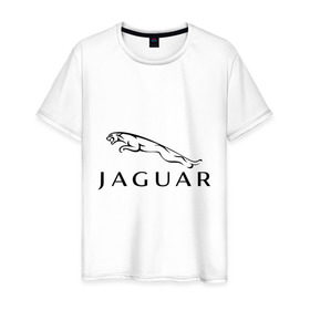 Мужская футболка хлопок с принтом Jaguar , 100% хлопок | прямой крой, круглый вырез горловины, длина до линии бедер, слегка спущенное плечо. | jaguar | авто2012 | ягуар