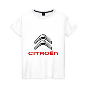 Женская футболка хлопок с принтом Citroen , 100% хлопок | прямой крой, круглый вырез горловины, длина до линии бедер, слегка спущенное плечо | Тематика изображения на принте: citroen | авто | авто2012 | автомобили | автомобиль | бренд | бренды | логотип | ситроен