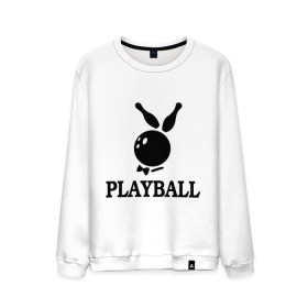 Мужской свитшот хлопок с принтом Playball , 100% хлопок |  | Тематика изображения на принте: bowling | playball | playboy | боулинг | кегли | плейбой | шар | шары