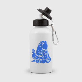 Бутылка спортивная с принтом Ганеша , металл | емкость — 500 мл, в комплекте две пластиковые крышки и карабин для крепления | Тематика изображения на принте: слон