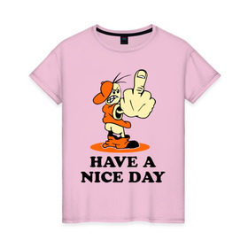 Женская футболка хлопок с принтом Удачного дня! , 100% хлопок | прямой крой, круглый вырез горловины, длина до линии бедер, слегка спущенное плечо | nice day | день | настроение | отличный | события | удачного дня | хороший | эмоции