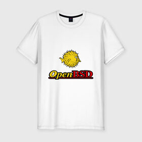 Мужская футболка премиум с принтом Open BSD , 92% хлопок, 8% лайкра | приталенный силуэт, круглый вырез ворота, длина до линии бедра, короткий рукав | linux | openbsd | линукс | программа | софт