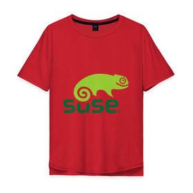 Мужская футболка хлопок Oversize с принтом Suse , 100% хлопок | свободный крой, круглый ворот, “спинка” длиннее передней части | linux | suse | линукс | программа | софт