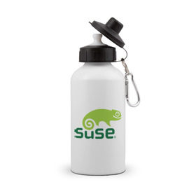 Бутылка спортивная с принтом Suse , металл | емкость — 500 мл, в комплекте две пластиковые крышки и карабин для крепления | Тематика изображения на принте: linux | suse | линукс | программа | софт