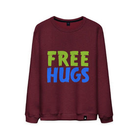 Мужской свитшот хлопок с принтом Объятия бесплатно , 100% хлопок |  | free hugs | обнимать | объятия бесплатно | подарите людям свои теплые дружеские объятияобниматься