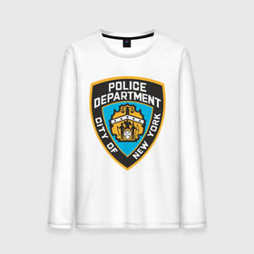 Мужской лонгслив хлопок с принтом N.Y.P.D. , 100% хлопок |  | new york | nypd | police | police department | нью йорк