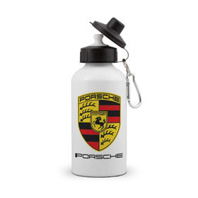 Бутылка спортивная с принтом Porsche (2) , металл | емкость — 500 мл, в комплекте две пластиковые крышки и карабин для крепления | Тематика изображения на принте: porsche | авто2012 | логотип порше | порш | порше | поршель | символ порше