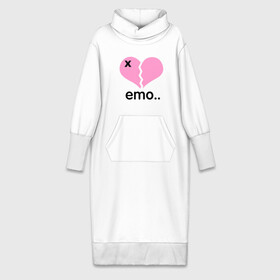 Платье удлиненное хлопок с принтом Сердце эмо ,  |  | emo | пловинка сердца | розовое сердце | сердце | сердце эмо | субкультуры | эмо