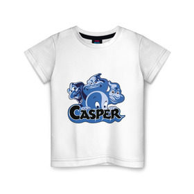 Детская футболка хлопок с принтом Casper , 100% хлопок | круглый вырез горловины, полуприлегающий силуэт, длина до линии бедер | Тематика изображения на принте: casper | каспер | мультик | привидение
