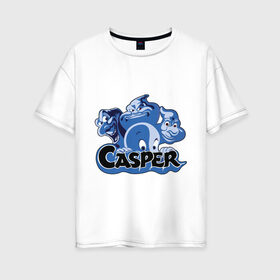 Женская футболка хлопок Oversize с принтом Casper , 100% хлопок | свободный крой, круглый ворот, спущенный рукав, длина до линии бедер
 | casper | каспер | мультик | привидение