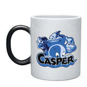 Кружка хамелеон с принтом Casper , керамика | меняет цвет при нагревании, емкость 330 мл | casper | каспер | мультик | привидение