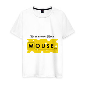 Мужская футболка хлопок с принтом Mouse M.D. (Everybody Mice) , 100% хлопок | прямой крой, круглый вырез горловины, длина до линии бедер, слегка спущенное плечо. | 