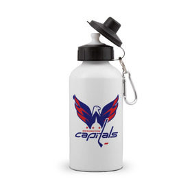 Бутылка спортивная с принтом Овечкин (Washington Capitals) , металл | емкость — 500 мл, в комплекте две пластиковые крышки и карабин для крепления | национальная хоккейная лига | нхл