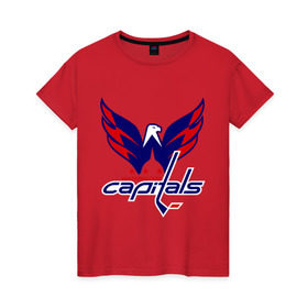 Женская футболка хлопок с принтом Овечкин (Washington Capitals) , 100% хлопок | прямой крой, круглый вырез горловины, длина до линии бедер, слегка спущенное плечо | национальная хоккейная лига | нхл