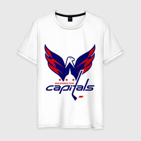 Мужская футболка хлопок с принтом Овечкин (Washington Capitals) , 100% хлопок | прямой крой, круглый вырез горловины, длина до линии бедер, слегка спущенное плечо. | национальная хоккейная лига | нхл