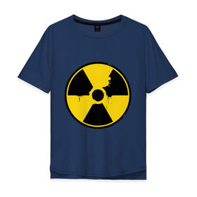 Мужская футболка хлопок Oversize с принтом Радиоактивность , 100% хлопок | свободный крой, круглый ворот, “спинка” длиннее передней части | знак радиации | предупреждение | радиация | радиоактивность | угрозы
