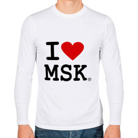 Мужской лонгслив хлопок с принтом I love MSK (Moscow) , 100% хлопок |  | Тематика изображения на принте: i love | moscow | russia | москва | россия | столица | я люблю москву