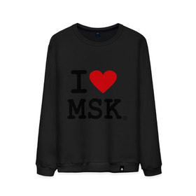 Мужской свитшот хлопок с принтом I love MSK (Moscow) , 100% хлопок |  | Тематика изображения на принте: i love | moscow | russia | москва | россия | столица | я люблю москву