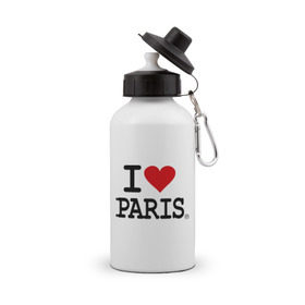 Бутылка спортивная с принтом I love Paris , металл | емкость — 500 мл, в комплекте две пластиковые крышки и карабин для крепления | i love | i love paris | европа | париж | франция | французский | я люблю париж