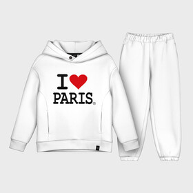 Детский костюм хлопок Oversize с принтом I love Paris ,  |  | i love | i love paris | европа | париж | франция | французский | я люблю париж