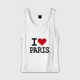Женская майка хлопок с принтом I love Paris , 95% хлопок, 5% эластан |  | i love | i love paris | европа | париж | франция | французский | я люблю париж