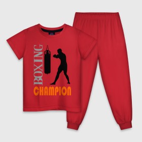 Детская пижама хлопок с принтом Boxing champion , 100% хлопок |  брюки и футболка прямого кроя, без карманов, на брюках мягкая резинка на поясе и по низу штанин
 | емельяненко