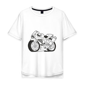 Мужская футболка хлопок Oversize с принтом Honda VTR , 100% хлопок | свободный крой, круглый ворот, “спинка” длиннее передней части | honda | honda vtr | байер | байк | моотоцикл | мотик | мото | хонда | хонда втр