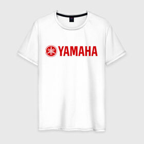 Мужская футболка хлопок с принтом Yamaha , 100% хлопок | прямой крой, круглый вырез горловины, длина до линии бедер, слегка спущенное плечо. | yamaha | байк | мотоциклы | моцик | ямаха