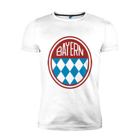 Мужская футболка премиум с принтом Бавария (2) , 92% хлопок, 8% лайкра | приталенный силуэт, круглый вырез ворота, длина до линии бедра, короткий рукав | bayern | байрен | фк bayern | фк баварии | фк байрен | футбол | футбол бавария | футбольный клуб bayern