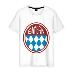 Мужская футболка хлопок с принтом Бавария (2) , 100% хлопок | прямой крой, круглый вырез горловины, длина до линии бедер, слегка спущенное плечо. | bayern | байрен | фк bayern | фк баварии | фк байрен | футбол | футбол бавария | футбольный клуб bayern