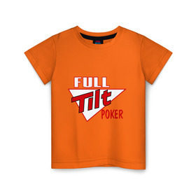 Детская футболка хлопок с принтом Full Tilt Poker , 100% хлопок | круглый вырез горловины, полуприлегающий силуэт, длина до линии бедер | full | poker | tilt | карточные игры | карты | покер