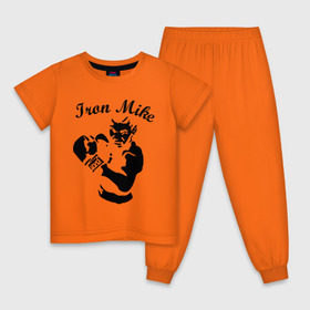 Детская пижама хлопок с принтом Майк Тайсон , 100% хлопок |  брюки и футболка прямого кроя, без карманов, на брюках мягкая резинка на поясе и по низу штанин
 | mike tyson | железный майк
