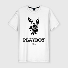 Мужская футболка премиум с принтом Afro PlayBoy , 92% хлопок, 8% лайкра | приталенный силуэт, круглый вырез ворота, длина до линии бедра, короткий рукав | Тематика изображения на принте: boy | play | playboy | бой | зайчик | заяц | плей | плейбой | плэйбой