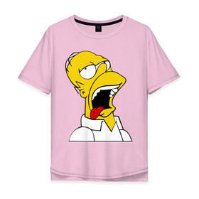 Мужская футболка хлопок Oversize с принтом Gomer Simpson (2) , 100% хлопок | свободный крой, круглый ворот, “спинка” длиннее передней части | Тематика изображения на принте: гомер