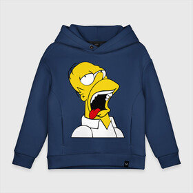 Детское худи Oversize хлопок с принтом Gomer Simpson (2) , френч-терри — 70% хлопок, 30% полиэстер. Мягкий теплый начес внутри —100% хлопок | боковые карманы, эластичные манжеты и нижняя кромка, капюшон на магнитной кнопке | гомер