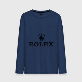 Мужской лонгслив хлопок с принтом Rolex , 100% хлопок |  | rolex | бренд | гламурный | дорогой | корона | крутой | марка | пафосный | ролекс | часы