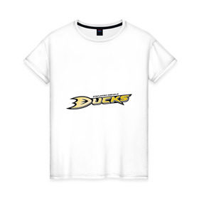 Женская футболка хлопок с принтом Anaheim Ducks Selanne , 100% хлопок | прямой крой, круглый вырез горловины, длина до линии бедер, слегка спущенное плечо | anaheim ducks | nxl | калифорния | нацинальная лига | нхл | сша | хокей | хоккей