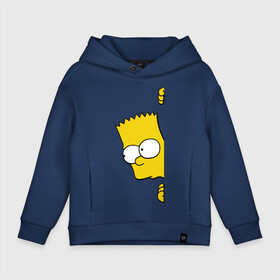 Детское худи Oversize хлопок с принтом Bart Simpson (3) , френч-терри — 70% хлопок, 30% полиэстер. Мягкий теплый начес внутри —100% хлопок | боковые карманы, эластичные манжеты и нижняя кромка, капюшон на магнитной кнопке | гомер