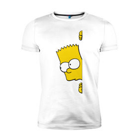 Мужская футболка премиум с принтом Bart Simpson (3) , 92% хлопок, 8% лайкра | приталенный силуэт, круглый вырез ворота, длина до линии бедра, короткий рукав | гомер