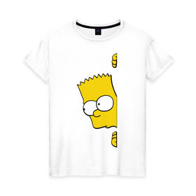 Женская футболка хлопок с принтом Bart Simpson (3) , 100% хлопок | прямой крой, круглый вырез горловины, длина до линии бедер, слегка спущенное плечо | гомер