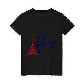 Женская футболка хлопок с принтом Paris (3) , 100% хлопок | прямой крой, круглый вырез горловины, длина до линии бедер, слегка спущенное плечо | france | paris | европа | париж | франция | французский | эйфелева башня