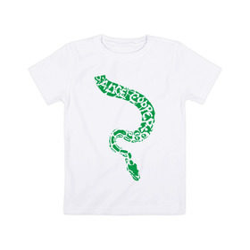 Детская футболка хлопок с принтом Alice Cooper змея , 100% хлопок | круглый вырез горловины, полуприлегающий силуэт, длина до линии бедер | Тематика изображения на принте: alice cooper | rock | змейка | змея | музыка | панк | рок | элис купер | элис купер змея