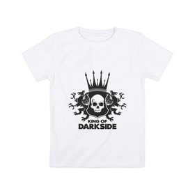 Детская футболка хлопок с принтом King of Dark Side , 100% хлопок | круглый вырез горловины, полуприлегающий силуэт, длина до линии бедер | king of dark side | король темной стороны | череп
