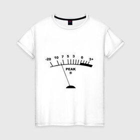 Женская футболка хлопок с принтом Peak , 100% хлопок | прямой крой, круглый вырез горловины, длина до линии бедер, слегка спущенное плечо | peak | басы | громкость | звуки | пик | прибор